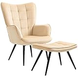 LEVANTA LOS PIES: Este conjunto de silla y otomana tiene un respaldo alto y un asiento suave y acolchado que se combina con una otomana a juego, para que puedas sentarte, poner los pies en alto y combatir los días de estrés