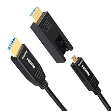 iBirdie HDMI Fiber Optic Cable 32 Feet 18Gbps 4K60hz 1080p with Micro and Standard HDMI Connector Compatible with GoPro Hero 7 6 5, Raspberry Pi 4, A6000 A6300, Yoga 710