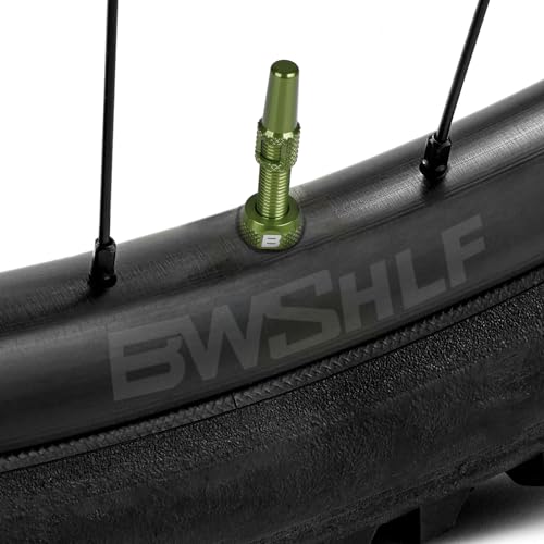 Image of BWSHLF Tubeless Presta Valve Stem 40 /44 /55 /60 /65 /80 /100 mm, Super Light Alloy Presta Valve Stem Kit with Valve Core Remover Tool and Valve Stem Caps - Multiple Color and Size Options(Pair)