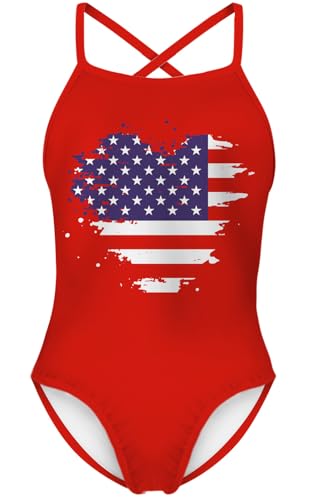 Image of Girls Swimsuit One Piece Bathing Suit with Adjustable Straps Quick Dry Beach Swimming Suits Swimwear 4-10 Years