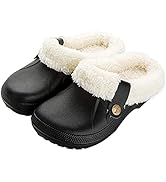 MUYOGRT Hausschuhe Damen Herren Winter Clogs Gefüttert Unisex Gartenclogs Warme Plüsch Pantoffeln...