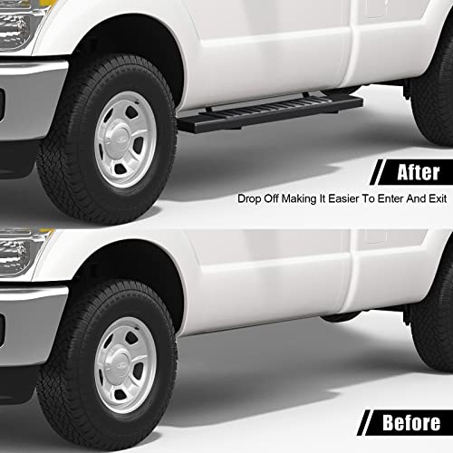 Climwa 6 Inches Regular Running Boards Compatible With 2007-2018 Chevy Silverado/Gmc Sierra 1500 ; 2007-2019 2500/3500 Regular/Standard/Single Cab Side Steps Nerf Bars Black #TOP4