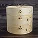 Yuho Asian Kitchen 6 Inch Bamboo Steamer Basket, Individually Box, 2 Tiers & Lid, 10 Parchment Liners, Perfect For Steaming Dumplings, Vegetables, Meat, Fish, Rice (Holiday Gifts)