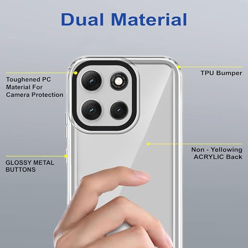 Image of amazon basics Back Case Cover for Motorola G86 Power 5G | Compatible for Motorola G86 Power 5G Back Cover | Case Cover with Camera Protection | (TPU + PC | Transparent)