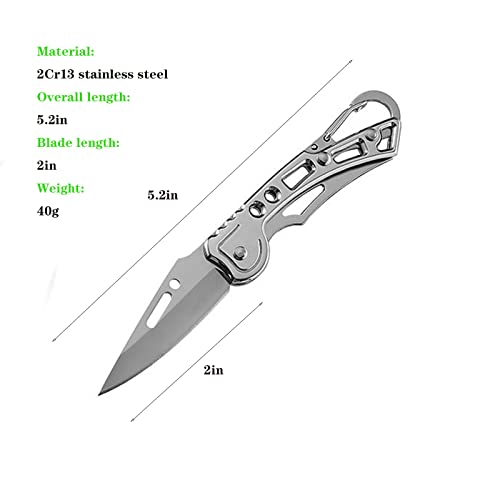 SHixu Folding Knife2Pcs Mini Keychain Knife Men's and Women's Pocket Knife Used for Cutting Rope, Paper Boxes and Fruits Easy to Carry Daily. Closed Length 3.15Inch/8cm
