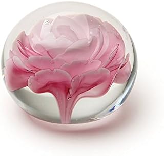 Dandelion Collective LLC Rose Paperweight - Glass Crystal Hand Made (Pink)