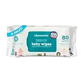 WipeEssentials - WipeEssentials Baby Wipes, Unscented Baby Wipes - Hypoallergenic Wet Wipes, 6-Pack (80 Wipes Each)