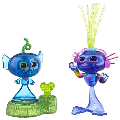 Les Trolls 2 Tournée Mondiale de DreamWorks - Récif Techno - Figurines de l'enfant Sirène avec tête dodelinante et Trollex