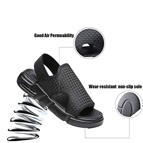 Men's Woven Soft-Soled Sandals, Summer Outdoor Open-Toed Non-Slip Casual Height-Increasing Sports Beach Sandals3