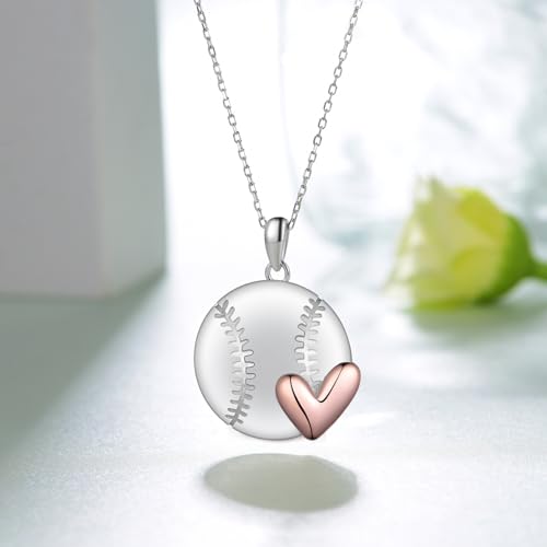 Volleyball/Softball/Basketball/Baseball/Golf Necklace 925 Sterling Silver Sport Pendant Necklaces Jewelry Gifts for Women Men Sport Lovers3