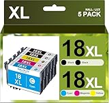 Contenu de la livraison pour cartouches d'encre Epson 18XL Multipack : 2 x 18XL noir, 1 x 18XL jaune, 1 x 18XL magenta, 1 x 18XL cyan, pour cartouches d'encre Epson XP 412