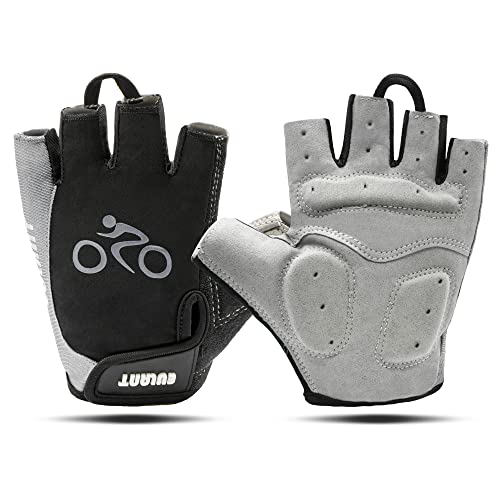 ONTYZZ Guanti da Bicicletta 1 Paio Unisex Traspirante Antiscivolo Guanti Sportivi Guanti Senza Dita Grigio/XL