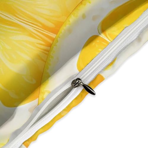 Housse de couette citron 3 pièces avec 2 taies d'oreiller ultra douces pour grand lit