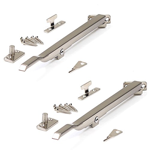 2X 250mm Locking Arm Stays - Satin Chrome Left & Right Opening Window Casement Levers