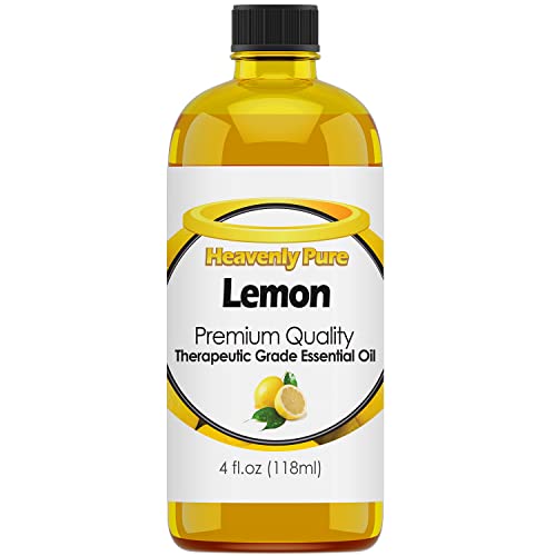 Heavenly Pure Lemon Essential Oil Pure & Natural Lemon Aroma Therapeutic Grade Essential Oil (Huge 4 Oz - Bulk Size) #TOP25