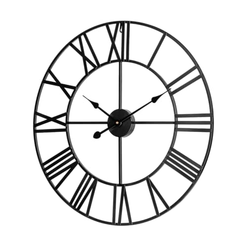 Teesa Orologio da parete analogico grande in alluminio 60 cm TSA0039 Nero
