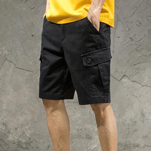 Image of Men's Summer Outdoor Shorts Quick Dry Cargo Casual Work Hiking Shorts Summer Knee Length Pants with Pockets