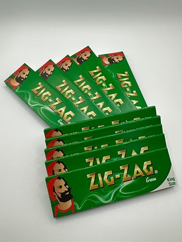 Zig Zag Green King Size Cigarette Rolling Papers - 10 Packets