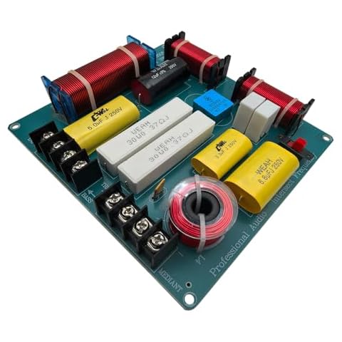 HiQltyla 3 Way Speaker Crossover, WEAH-3505A 300W Adjustable Passive Crossover for Car Home Audio 4 to 8 Ohm Bass Mediant Tweeter Cover
