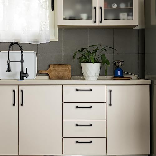 Image of Ravinte Matte Black Square Foot Arch Cabinet Pulls 6-1 /4 Inch 20 Pack