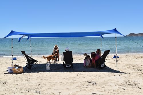 Image of Nomad XL Beach Canopy Tent Sun Shade 8.5x15 FT - UPF50+ Portable 4-Post Beach Tent Canopy with Easy Setup & Carry Bag - Large Sun Shelter for Camping, Picnic, Backyard & Travel