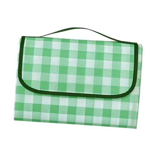 ZGUZMCMK Picnic Blanket Foldable Waterproof Outdoor Mat Portable Camping Padding Lightweight Mat with Handle Made of Laminating Material Suitable F, Green