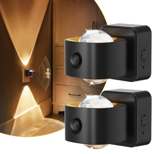 Image of L LOHAS LED Night Light, Motion Sensor Night Lights Plug in Wall Projector | Motion Activated & Light Sensor, 0-150lm Dimmable Nightlight, Rotating Plug in Nightlight for Bathroom Hallway, 2 Pack