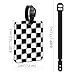 WIRESTER PU Leather Luggage Tag Name Tag Bag Tag for Travel Suitcase Baggage Luggage - Black White Checkered