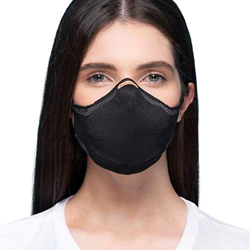 Máscara Reutilizável Knit Safe V-Block (PRETO, M)