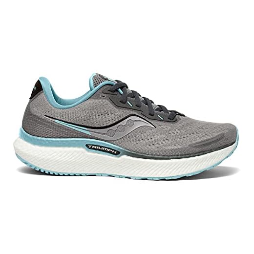 Saucony Women's Triumph 19 Running Shoe, Alloy/Powder, 7.5