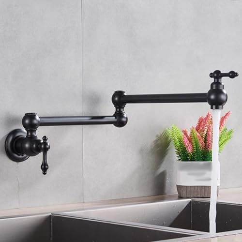 Robinet de cuisine eau potable en acier inoxydable anti-éclaboussure noir