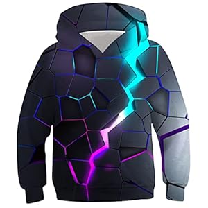 uideazone Jungen Mädchen Kapuzenpullover 3D Druck Teenager Hoodies Kinder Langarm Pullover Sweatshirts Kapuzenjacke mit…