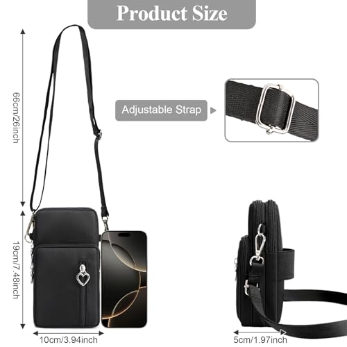 Image of WITERY Waterproof Nylon Cute Crossbody Cell Phone Purse Smartphone Wallet Bag for Women