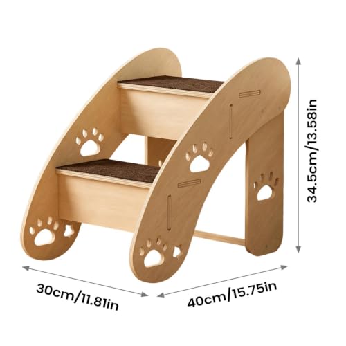 Escalera de madera para perros pequeños que sufren problemas para subir al sofá o la cama 6