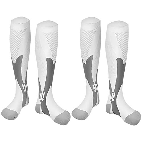 2 Pair Compression Socks Women & Men Compression Stockings 20-30mmHg Support Socks Knee High Cushioned Graduated Support Stockings for l Running, Athletic, Travel