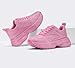 LUCKY STEP Rhinestone Chunky Sneakers for Women Fashion Platform Sparkly Dad Casual Shoes Lightweight Tennis Walking Sport Footwear(Pink,8.5)