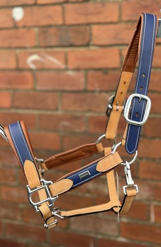 Cabecero de cuero argentino azul premium de piel de vacuno suave 2