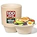 hooray mida 48 OZ [100 Pack] Heavy Duty Compostable Salad Bowls - 100% Sugarcane Fiber, Microwave Safe - Large Disposable Bowls for Soup, Salad, Ramen, Popcorn 1