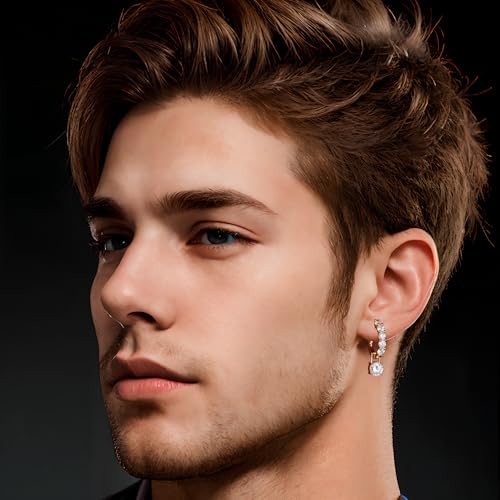 Gold-Plated Silver Plated Chunky Gold Hoop Earrings for Women Emeralds CZ Drop Dangle Earrings Studs Trendy Jewelry3