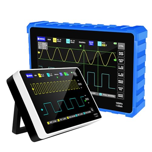 Image of Digital Tablet Oscilloscope, Automotive Oscilloscope Dual Channel 100MHz Bandwidth, 1GB Storage Frequency Analyzer with 7-inch LCD Touch Screen, Anti Burn Oscilloscope Kit
