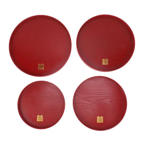 Plateau de collation de style chinois spill resistant en bois solide - 7