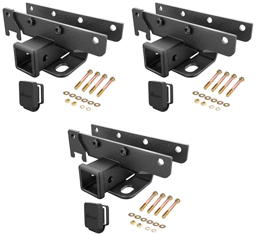 Image of Nilight 2 Inch Rear Bumper Tow Trailer Hitch Receiver Kit Compatible for 2018 2019 2020 2021 2022 2023 2024 2025 Wrangler JL JLU 4 Door and 2 Door Unlimited (Exclude JK Models) (Pack of 3)
