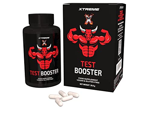 Xtreme Testo Booster - Complément Alimentaire | Tout Naturel | Végan & Sans Gluten | 60 Gélules Végétaliennes | Sans Additifs ni Stimulants | Capsules Végan Xtreme Testo Sûres & Efficaces Pour Hommes