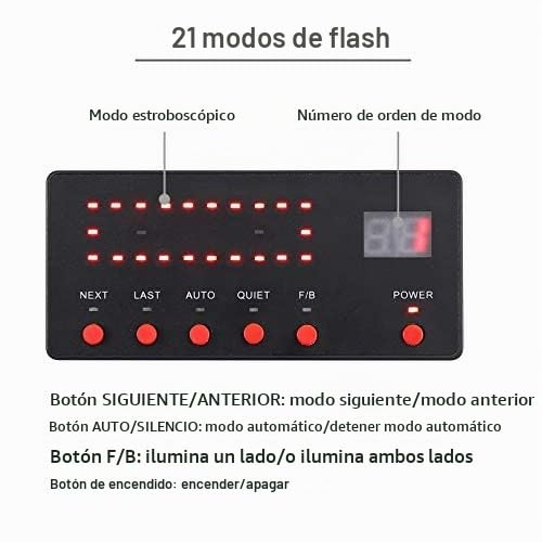 PROZOR 88 LED Barra de Emergencia Luz Flash Estroboscópica 21 Modos de Parpadeo, IP65 Impermeable, 88W 12/24V para Tractor Remolque Caravana y Camión