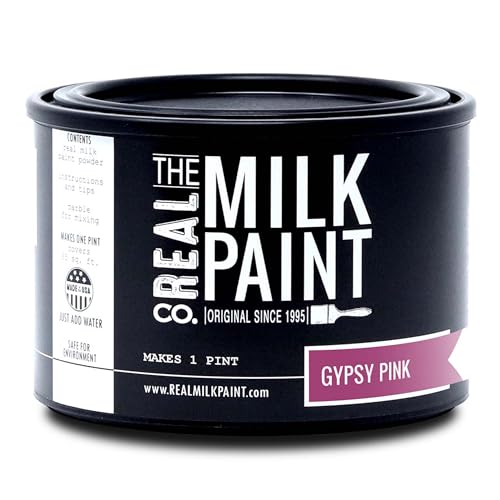 Real Milk Paint, Wood Paint for Furniture, Matte Paint for Cabinets, Walls, Brick, and Stone, Water Based Organic, No VOC, Gypsy Pink, 1 Pint