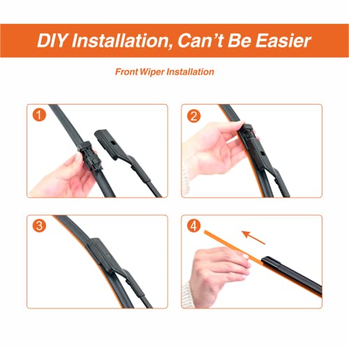 Image of Wiper Blades 26 19 Replacement for Tesla Model 3 2017 2018 2019 2020 2021 Tesla Model Y 2020 2021 2022 OE Quality Windshield Wiper Blades For My Car(Set of 2)