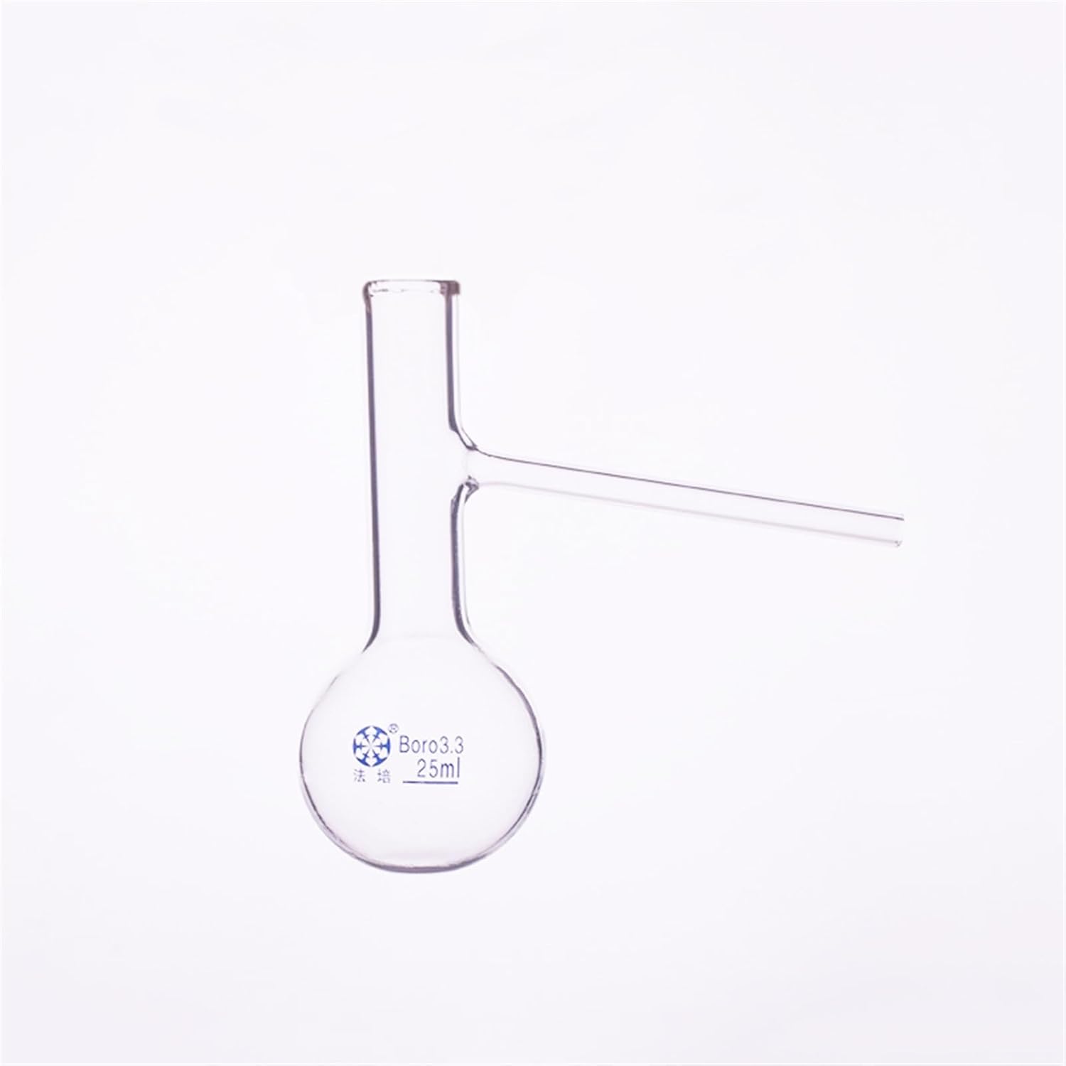 Distilling Flask with Side Tube 10ml-25ml-150ml-5000ml,Distillation with Branch,Round-Bottomed with Glass(500ml)
