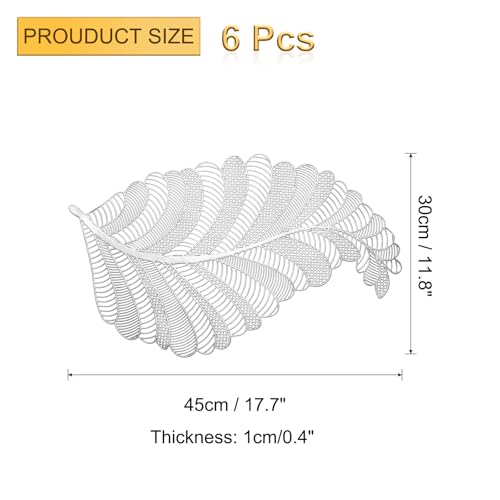 Sets de table argentés uxcell en polyvinyle pressé - Napperons lavables au design ciselé de 45cm - 3