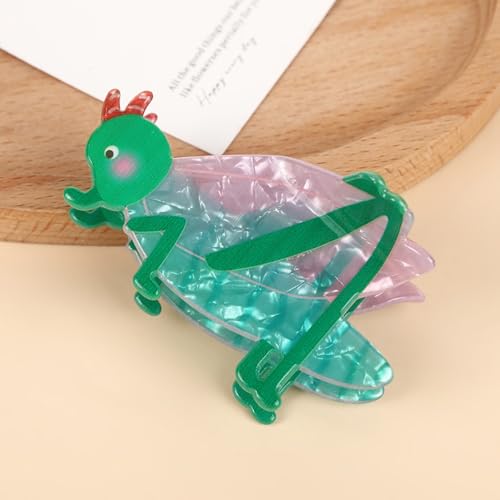 Green Grasshopper Design Hair Claws Non Slip 3" Thinning Hair