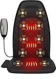 THERAZZAGGE Vibraiton Back Massager for Chair, Massage Seat Cushion, Back Massage Pad with Heat,10 Vibration Motors,5 Vibration Modes,Chair Massager at Office/Home